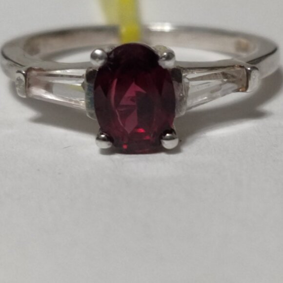 Chuck Clemency Diamond Cut Topaz and Garnet Ring size 6 S Silver 925 + 14K gold - Picture 5 of 9